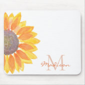 Monogram Name Floral Mouse Pad (Front)