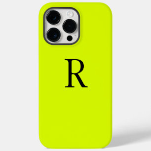 Monogram Name Fluorescent Chartreuse Yellow Neon iPhone 14 Pro Max Case