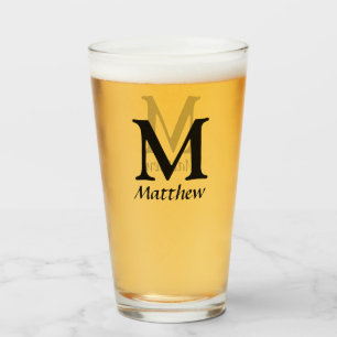 Monogram Name Glass