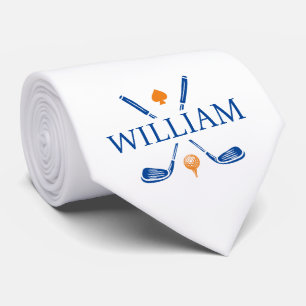 Monogram Name Golf Clubs Ace   Choose Your Colour  Tie