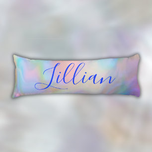 Monogram Name in Blue on Mother Of Pearl    Body Pillow