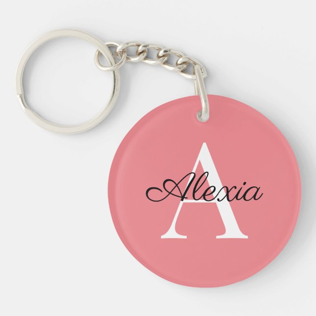 Monogram Name Initial Bridesmaid Acrylic Keychain (Front)