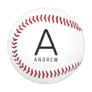 Monogram Name Initial Personalized Baseball