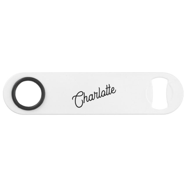 Monogram Name Modern Bar Key (Front (Horizontal))