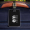 Monogram Name Modern Black Travel Elegant