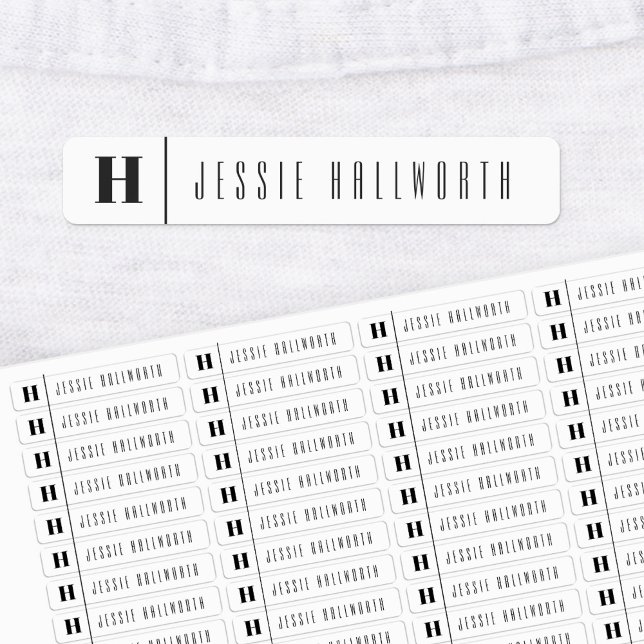 Monogram & Name Modern | Black & White Iron-on (Creator Uploaded)