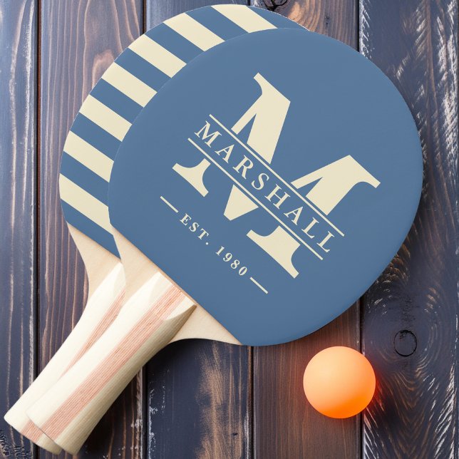 Monogram & Name Overlay Polo Capri Blue Ping Pong Paddle (Creator Uploaded)