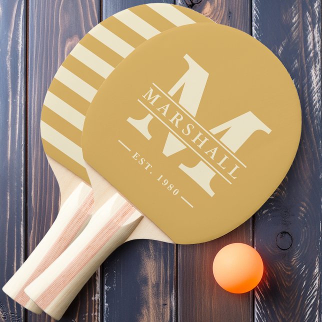 Monogram & Name Overlay Polo Sand Sunrise Ping Pong Paddle (Creator Uploaded)