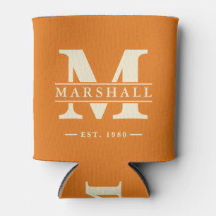 Monogram & Name Overlay Warm Citrus Can Cooler
