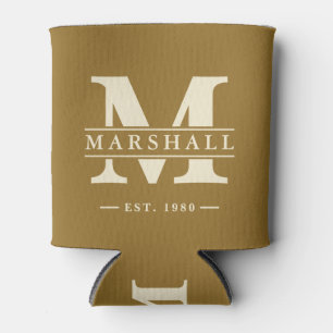 Monogram & Name Overlay Warm Desert Can Cooler