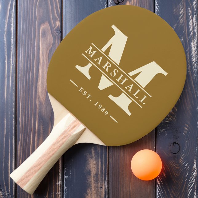 Monogram & Name Overlay Warm Desert Ping Pong Paddle (Creator Uploaded)