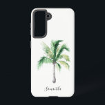Monogram Name Palm Tree Coastal Personalized Samsung Galaxy Case<br><div class="desc">Monogram Name Palm Tree Coastal Personalized Samsung Galaxy S21 Case</div>