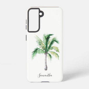 Monogram Name Palm Tree Coastal Personalized Samsung Galaxy Case