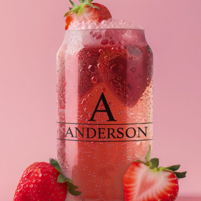 Monogram Name Personalized Classic  Can Glass (Creator Uploaded)
