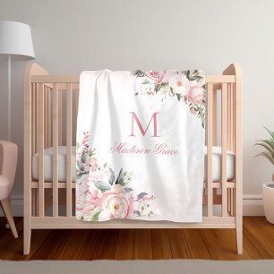 Monogram Name Personalized Custom Fleece Blanket