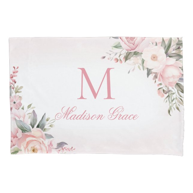 Monogram Name Personalized Custom Pillowcase (Front)