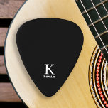 Monogram name personalized simple elegant guitar pick<br><div class="desc">Modern men monogrammed stylish guitar pick with black and white trendy typography.            Personalize it with name and initial letter. It can be a classy gift for a musician,  boyfriend,  husband,  dad,  uncle on birthday,  Christmas,  or any other anniversary or occasion.</div>