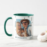 Monogram Name Photo Trendy Simple Modern Mug<br><div class="desc">Monogram Name Photo Trendy Simple Modern Coffee Mug features one of your favourite photos with your personalized name and monogram in elegant green script. Personalize by editing the text in the text boxes provided. Perfect for birthday, Christmas, Mother's Day, Father's Day, sister, cousins, best friends and more. PHOTO TIP: centre...</div>