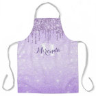 Monogram Name Purple Dripping Glitter Violet Ombre