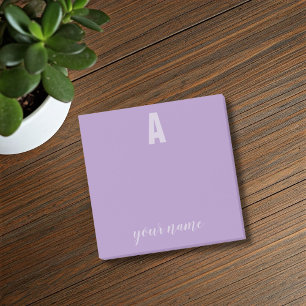 Monogram Name Purple Sticky Post It Notes