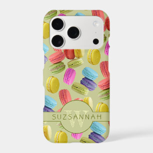 Monogram Name Rainbow Macaron Cookies Pattern