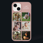 Monogram Name Rose Gold 6 Photo Collage Case-Mate iPhone 14 Case<br><div class="desc">Monogrammed Rose Gold Pink and White Personalized Photo Collage iPhone Case - Add your own photos to the picture templates and full name to the stylish text templates to create your own memorable Phone cover. Make a cute and thoughtful gift for mom, wife, girlfriend, etc. by adding favourite family photos...</div>