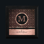 Monogram / Name  - Rose Gold and Black Gift Box<br><div class="desc">Keepsake Gift Box ready for you to personalize. ✔NOTE: ONLY CHANGE THE TEMPLATE AREAS NEEDED! 😀 If needed, you can remove the text and start fresh adding whatever text and font you like. 📌If you need further customization, please click the "Click to Customize further" or "Customize or Edit Design" button...</div>
