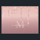 Monogram Name Rose Gold Blush Glitter Tablecloth<br><div class="desc">Monogram Name Text Rose Gold Blush Glitter Sparkle Personalized Birthday - Anniversary or Wedding Gift / Suppliest - Add Your Letter / Name - Text or Remove - Make Your Special Gift - Resize and move or remove and add text / elements with customization tool. Design by MIGNED. Please see...</div>