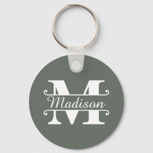 Monogram name sign keychain