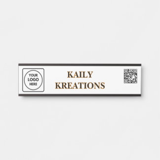 Monogram Name Signature QR Door Sign