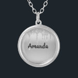 Monogram Name Silver Dripping Glitter Trendy Silver Plated Necklace<br><div class="desc">A pretty silver dripping glitter name necklace. Add her name to monogram it. A great gift for her,  or for your bridal party.</div>