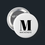 Monogram Name Simple 2 Inch Round Button<br><div class="desc">Modern typography minimalist monogram name design which can be changed to personalize.</div>