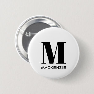 Monogram Name Simple 2 Inch Round Button