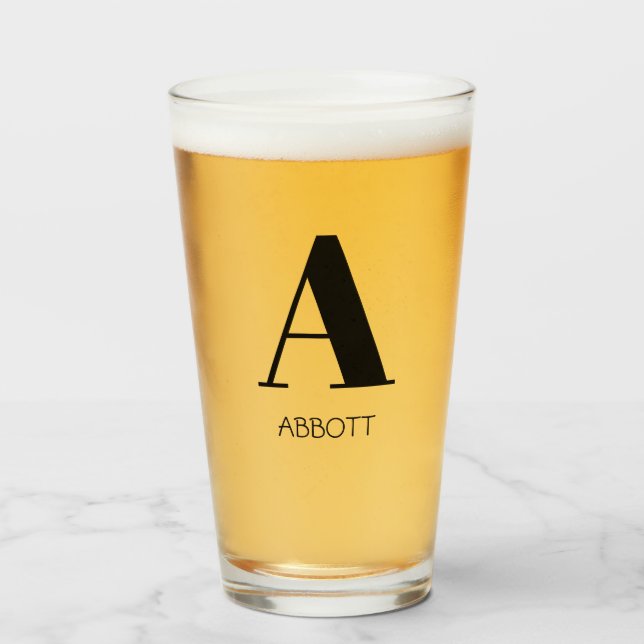 Monogram Name Simple Elegant Glass (Front Filled)