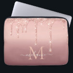 Monogram Name Text Rose Gold Blush Glitter Sparkle Laptop Sleeve<br><div class="desc">Monogram Name Text Rose Gold Blush Glitter Sparkle Personalized Birthday - Anniversary or Wedding Gift / Suppliest - Add Your Letter / Name - Text or Remove - Make Your Special Gift - Resize and move or remove and add text / elements with customization tool. Design by MIGNED. Please see...</div>