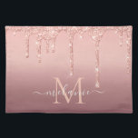 Monogram Name Text Rose Gold Blush Glitter Sparkle Placemat<br><div class="desc">Monogram Name Text Rose Gold Blush Glitter Sparkle Personalized Birthday - Anniversary or Wedding Gift / Suppliest - Add Your Letter / Name - Text or Remove - Make Your Special Gift - Resize and move or remove and add text / elements with customization tool. Design by MIGNED. Please see...</div>