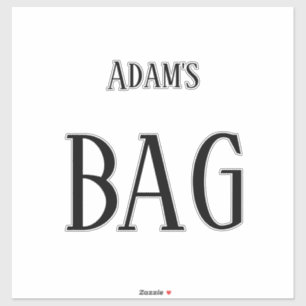 Monogram Name Travel Custom Black Text Bold Trendy