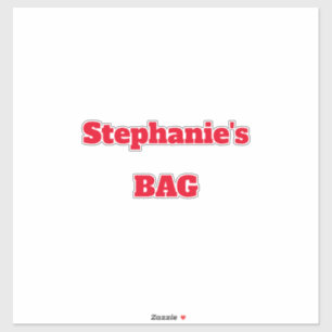 Monogram Name Travel Label Custom Red Colour Bold
