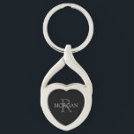 Monogram & Name, Trendy Black with Grey Text<br><div class="desc">Personalize with your Monogram and Name In Grey Text.</div>