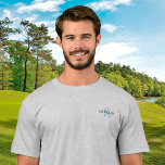 Monogram & Name, Trendy Design Blue & Black T-Shirt<br><div class="desc">Personalize with your Monogram and Name In Blue and Black Text. This simple Classic Design can also be used to promote your Company Name.</div>