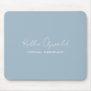 Monogram Name Virtual Assistant White Light Blue M Mouse Pad