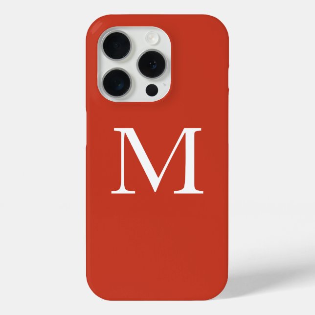 Monogram Name Warm Terra Cotta Orange Custom Colou Case-Mate iPhone Case (Back)