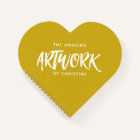 Monogram Name Yellow Heart Artist Sketchbook