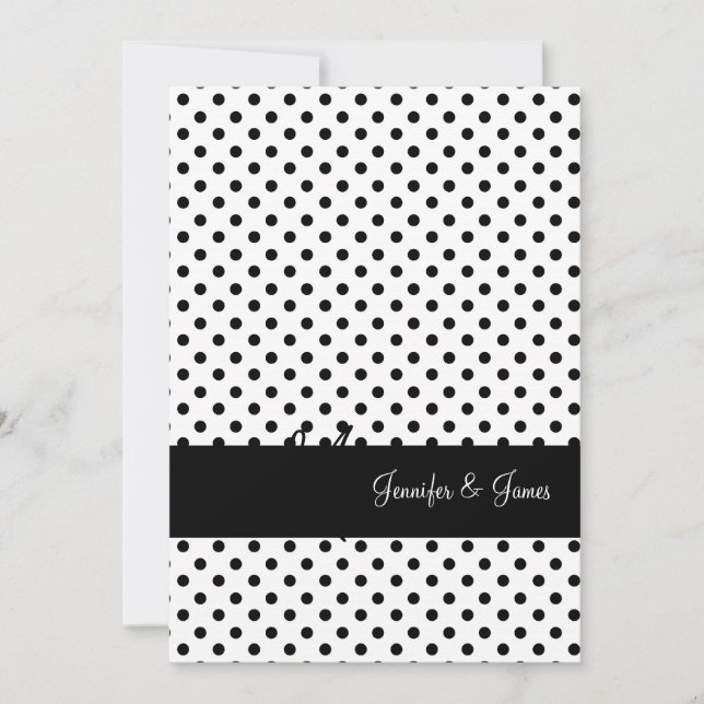 Monogram Names Black White Wedding Invitations (Front)