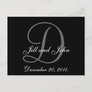 Monogram, Names, Date, Wedding Announcement Card
