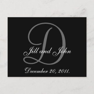 Monogram, Names, Date, Wedding Announcement Card