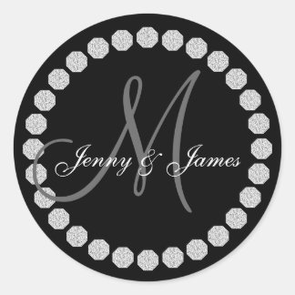 Monogram Names Wedding Favour Labels