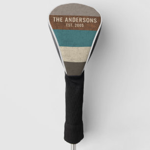 Monogram NameVintage Retro stripe Golf Head Cover