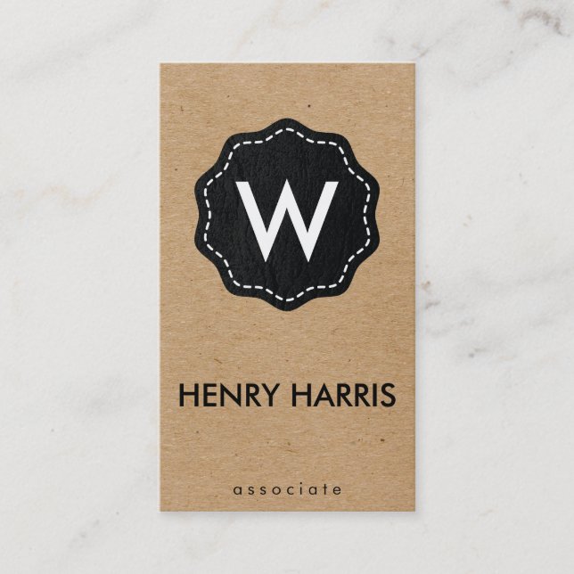 Monogram / Natural Business Card (Front)