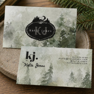 Monogram Nature Stamp Custom Name Business Card